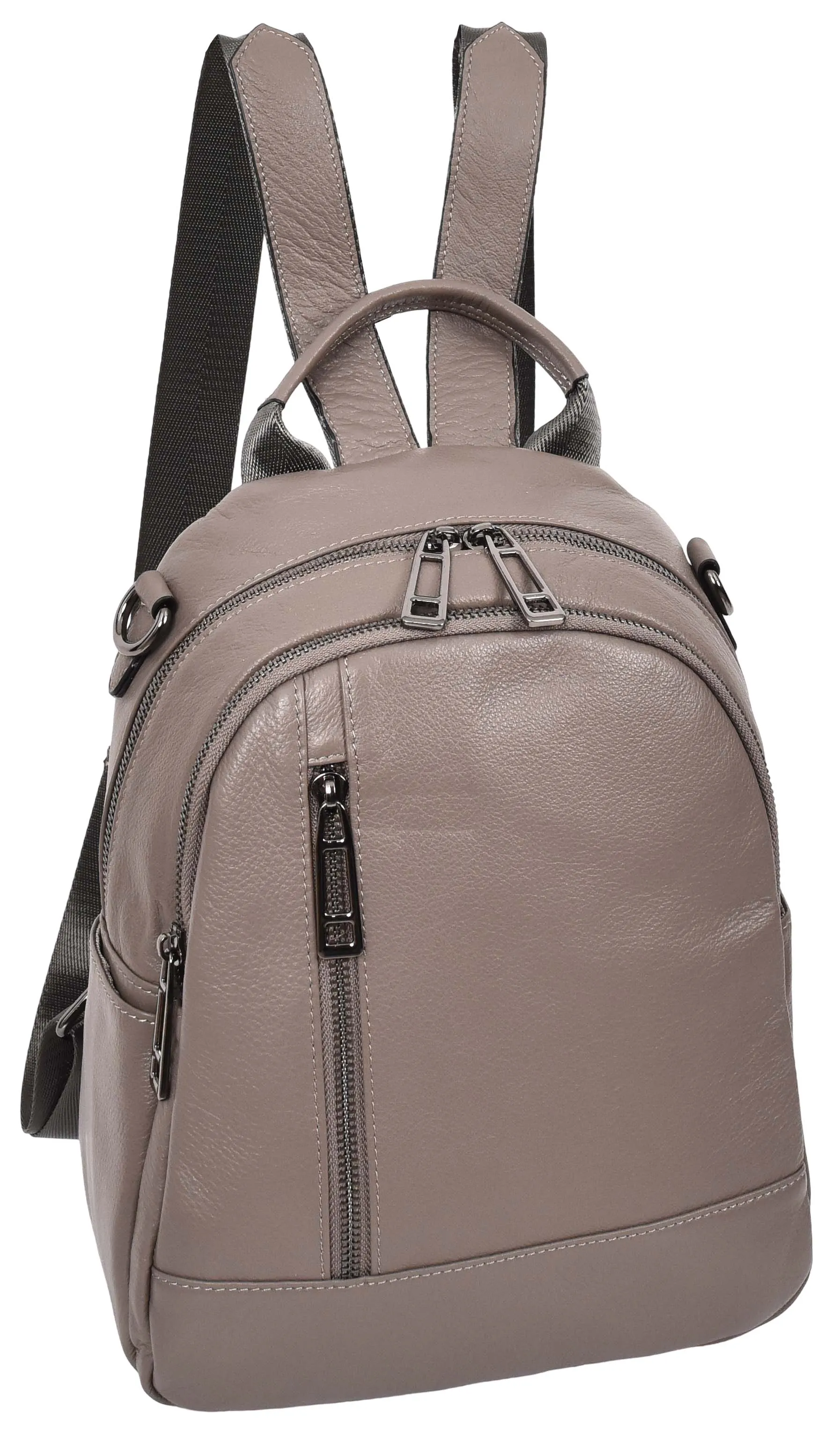 Calgary Women's Organiser Genuine Leather Backpack Grey