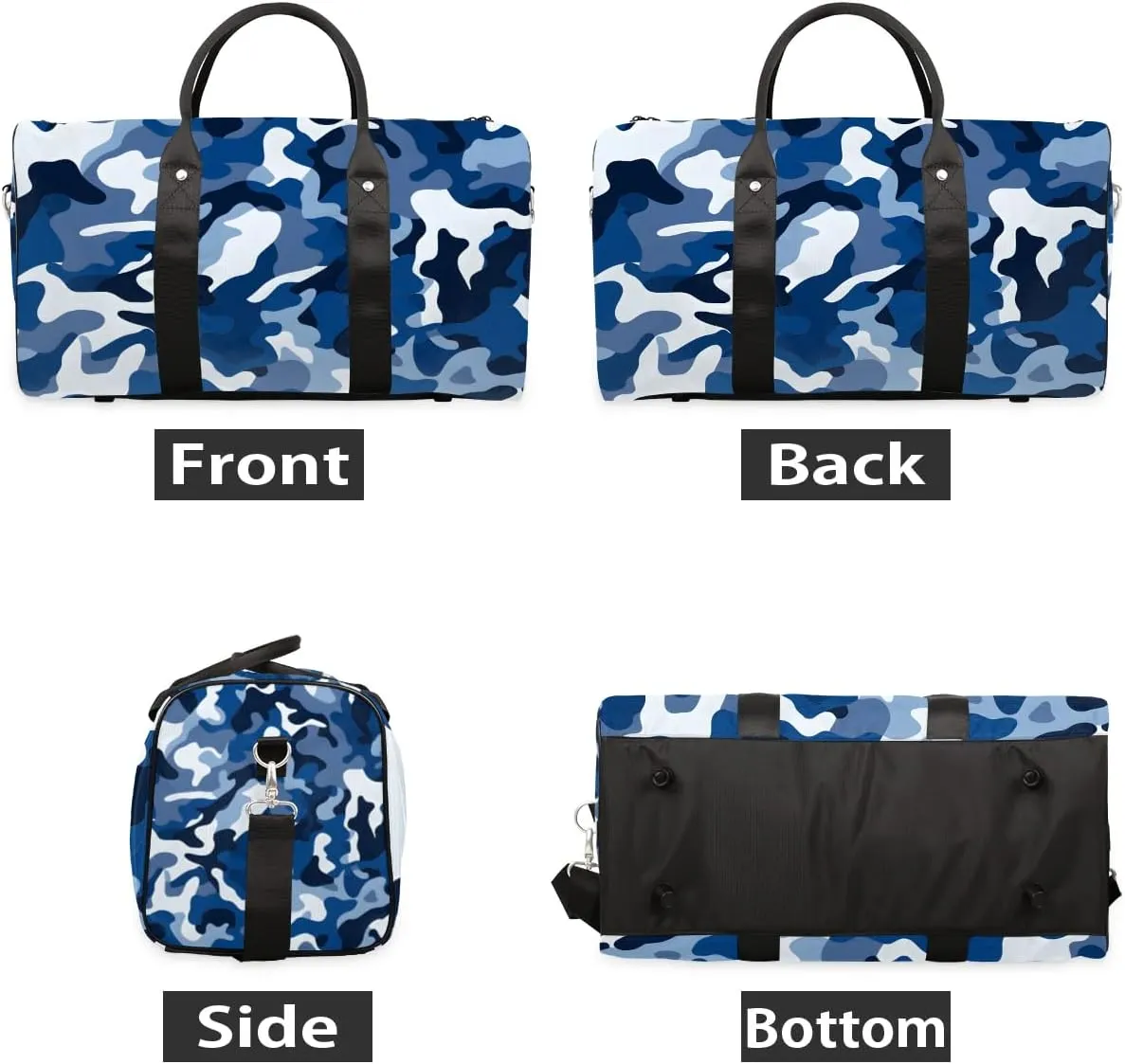 Camo Travel Duffel Bag for Women Men Waterproof Foldable Overnight Weekender Bag Large Capacity Sports Gym Bag