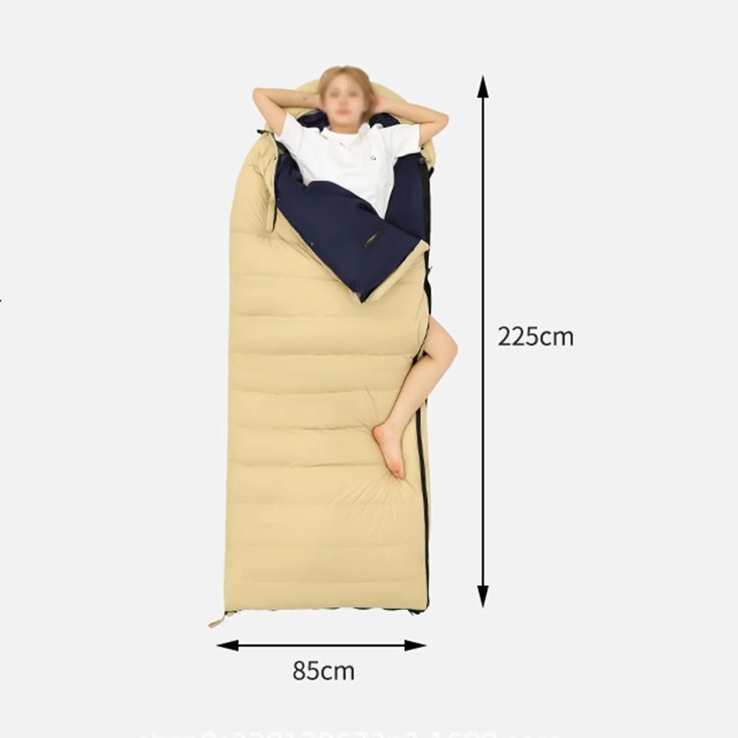 Camping Sleeping Bag, Lightweight Wearable Sleeping Bags with Arm Holes and Pillow Can Be Spliced for Two People, Waterproof and Warm,Suitable for Adults