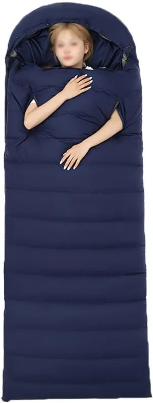 Camping Sleeping Bag, Lightweight Wearable Sleeping Bags with Arm Holes and Pillow Can Be Spliced for Two People, Waterproof and Warm,Suitable for Adults