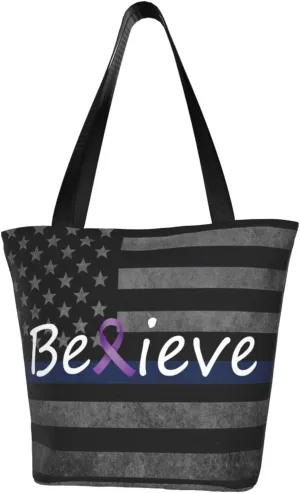 Cancer Believe Pancreatic Cancer Fashion Shoulder Bag Large Capacity For Man Or Woman