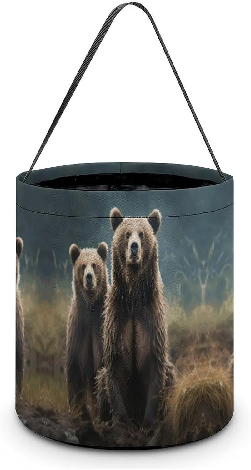 Candy Bags,Encounter Animal Bear Print Halloween Candy Tote Bag,reusable Candy Bucket,fashionable Candy Tote Bag