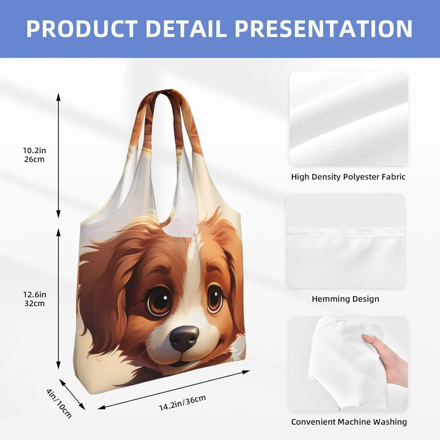 Canvas Tote Bag Lightweight Reusable Grocery Shopping Bag Dots on Leopard Print Handbag for Women Men