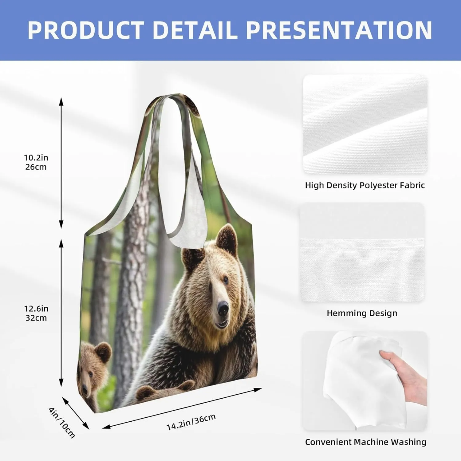 Canvas Tote Bag Lightweight Reusable Grocery Shopping Bag Ocean Sea Animal Shark Handbag for Women Men