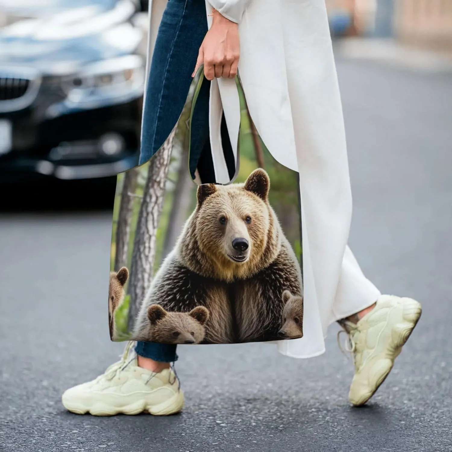 Canvas Tote Bag Lightweight Reusable Grocery Shopping Bag Ocean Sea Animal Shark Handbag for Women Men