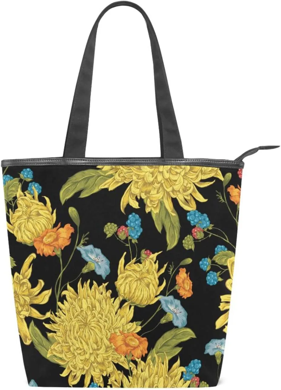 Canvas Tote Bags Purses Handbags for Women Men Top Handle Ladies Shoulder Bags Multicolored Pattern