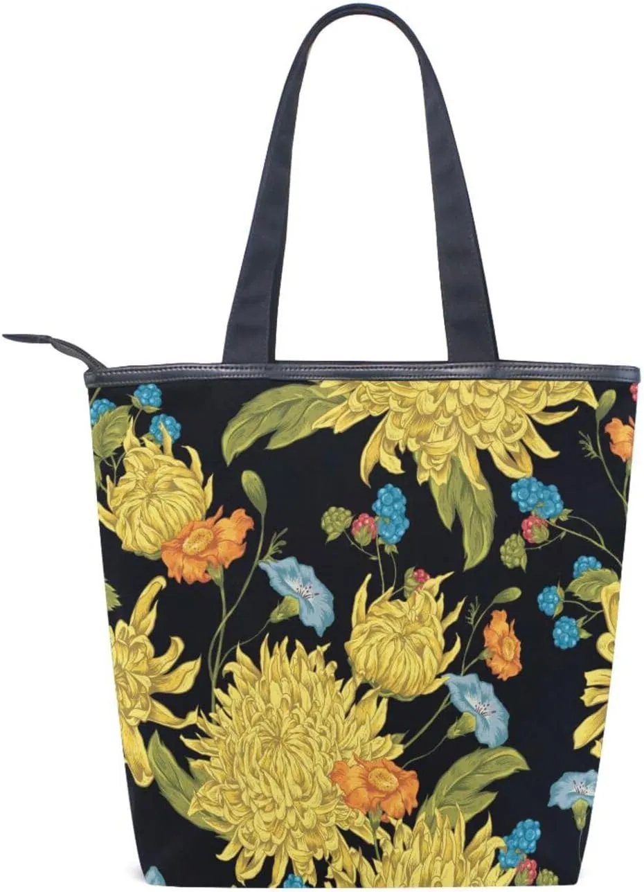 Canvas Tote Bags Purses Handbags for Women Men Top Handle Ladies Shoulder Bags Multicolored Pattern