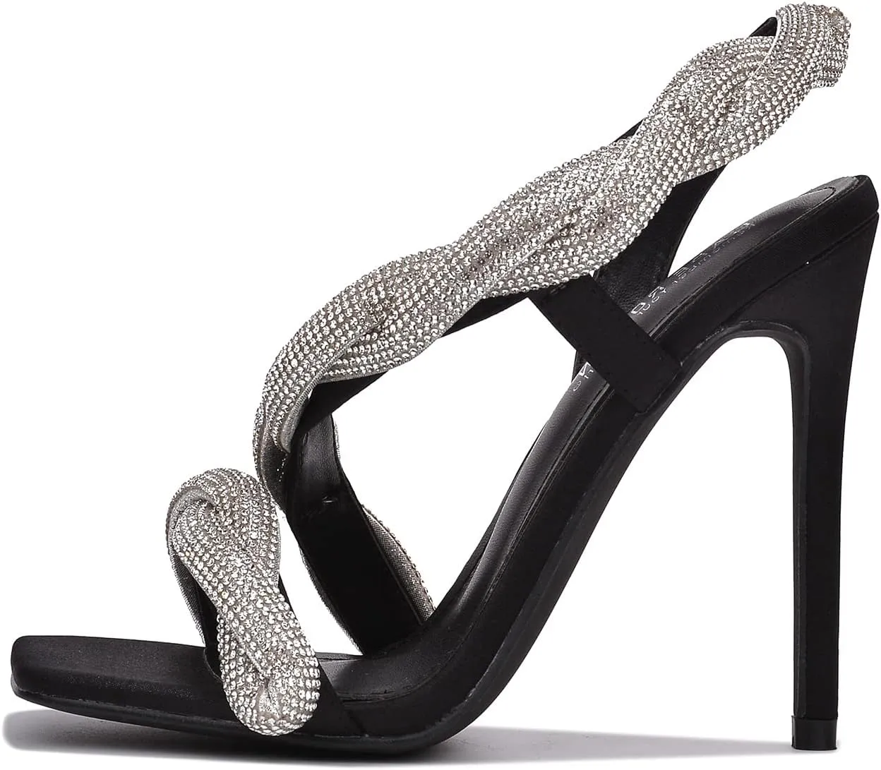 Cape Robbin Tuwe Rhinestone Coated Square Toe High Heels (Tuwe)