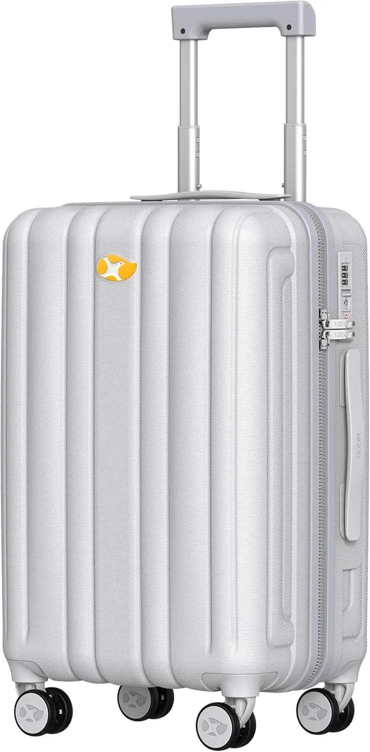 Carry On Luggage 22x14x9 Airline Approved, Hard Suitcases with Spinner Wheels, Polycarbonate Lightweight Luggage, Durable & Stylish, Built-in TSA Lock, Grey