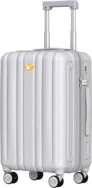 Carry On Luggage 22x14x9 Airline Approved, Hard Suitcases with Spinner Wheels, Polycarbonate Lightweight Luggage, Durable & Stylish, Built-in TSA Lock, Grey