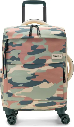 Carry on Luggage with Spinner Wheels，Airline Approved 20Inch Stylish SoftSided Lightweight suitcases with Wet/Dry Pockets Suitcase for travel(camouflage)