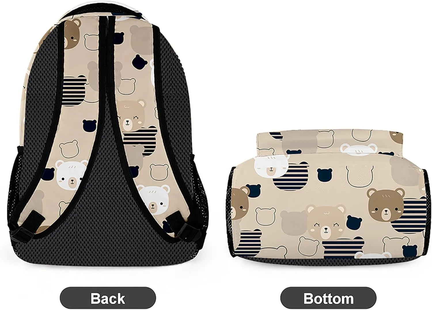 Cartoon Bear Backpack, Lightweight Durable Laptop Bag 3D Printed Daypack with Multiple Pockets, Stylish Shoulders Backpack(Cartoon Bear)