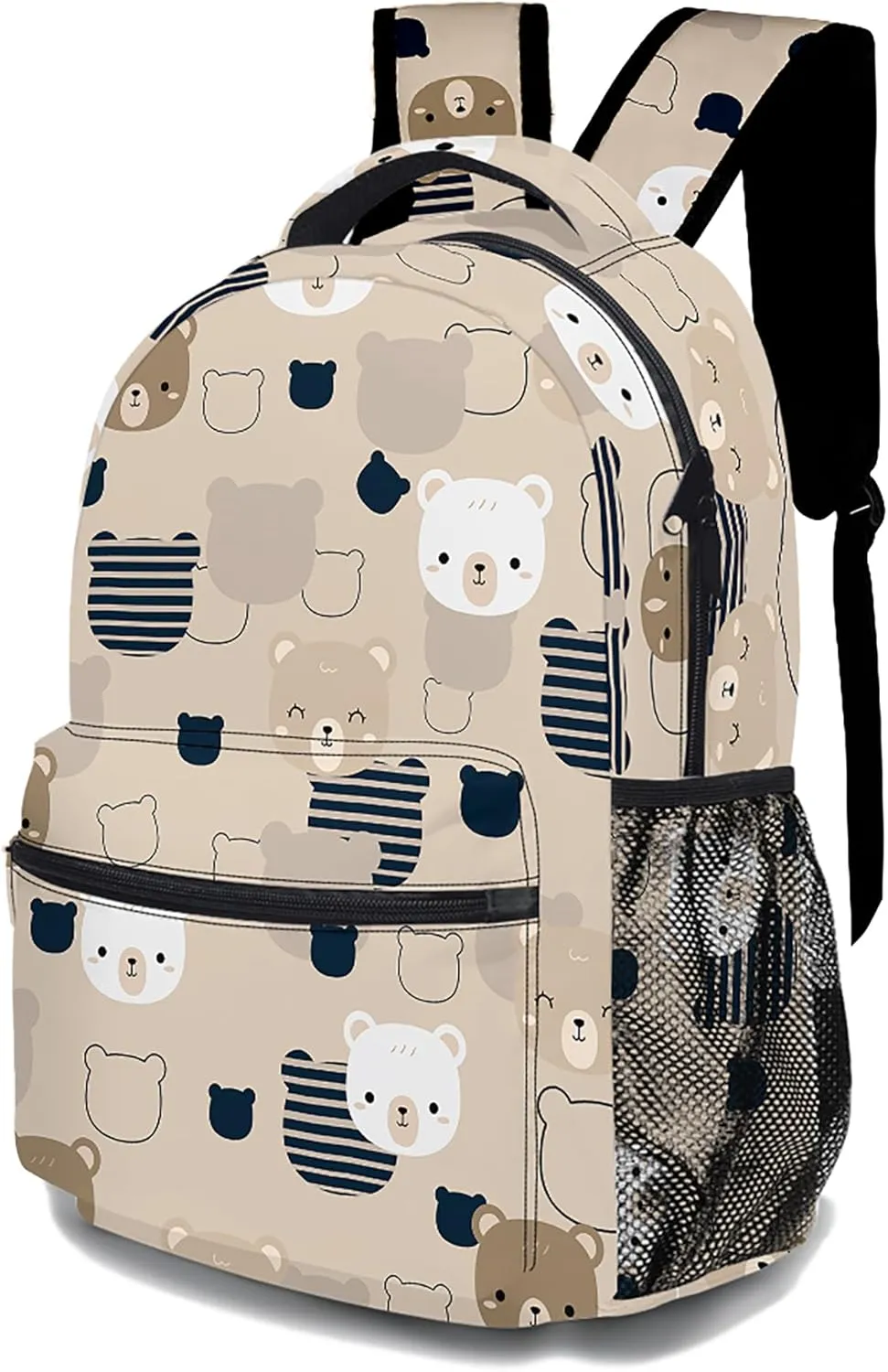 Cartoon Bear Backpack, Lightweight Durable Laptop Bag 3D Printed Daypack with Multiple Pockets, Stylish Shoulders Backpack(Cartoon Bear)