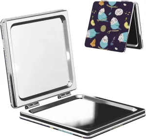 Cartoon Budgie Parrot Women Small Makeup Mirror Compact Handheld Cosmetic Mirror for Purse Pocket