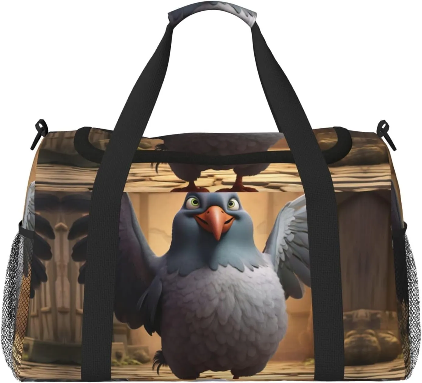 cartoon pigeon 1 Print Everyday Use Travel Duffle Bag Large Capacity Travel Bag Stylish Functional Bag