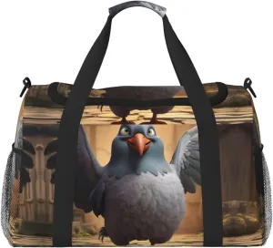 cartoon pigeon 1 Print Everyday Use Travel Duffle Bag Large Capacity Travel Bag Stylish Functional Bag