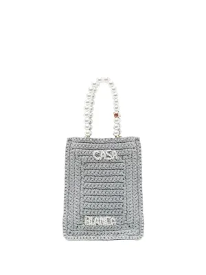 CASABLANCA Mini Crochet Shopping Handbag