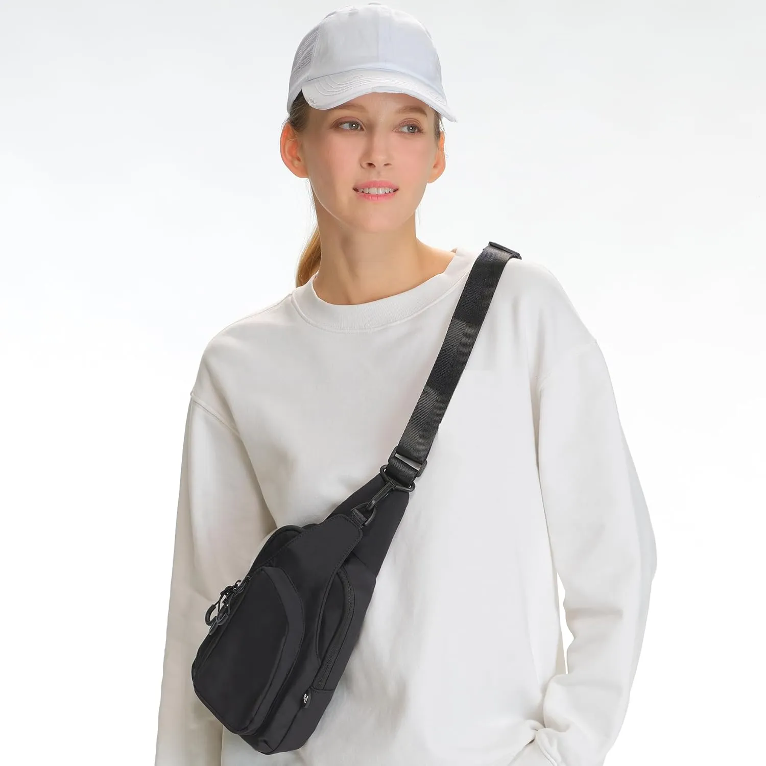 C.C Belt Bag for Women Sling Bag Crossbody Bags with Adjustable Strap for Women (Crossbody - Black)
