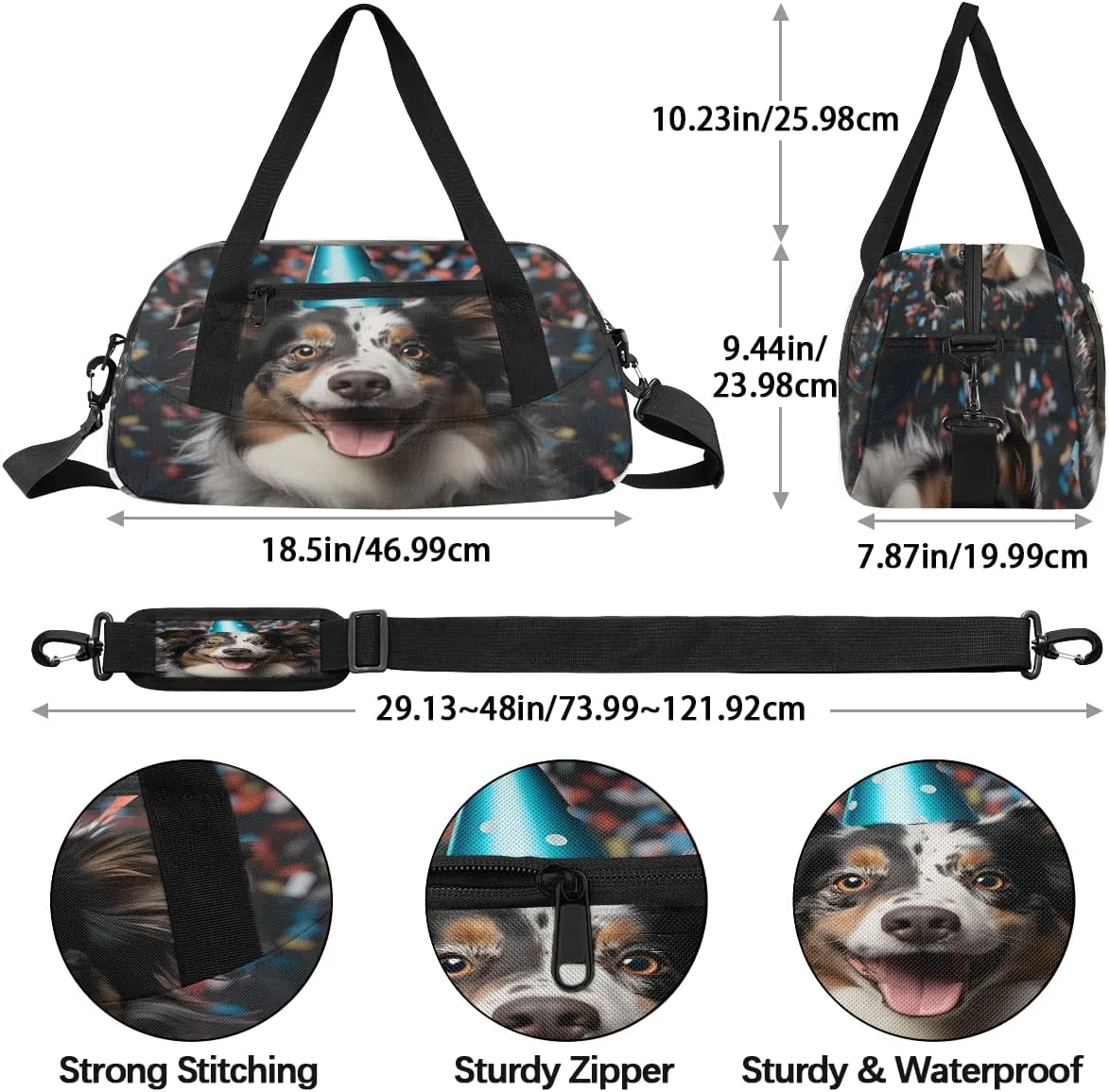 Celebrate Dogs Kids Duffle Bag Boys Girls Small Sport Dance Gym Bag for Overnight Travel Weekender Carry On