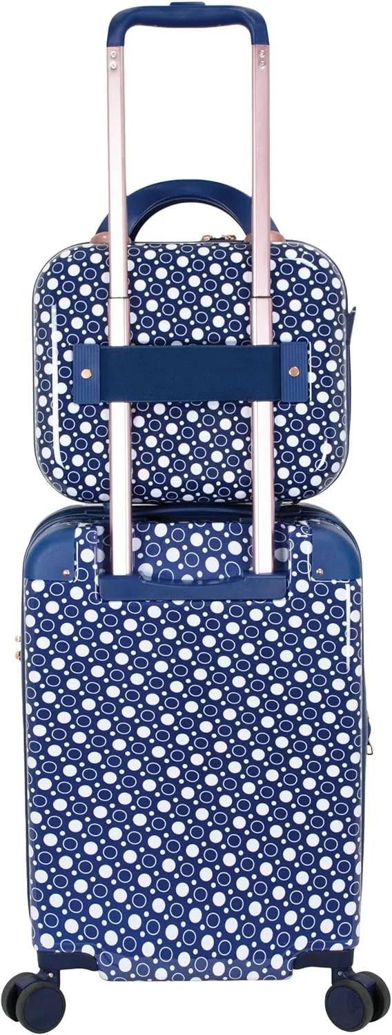 Chariot 2-piece set Hardside Expandable Carry On Luggage With Matching Beauty Case (Dotty)