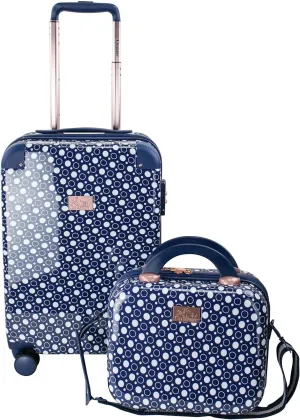 Chariot 2-piece set Hardside Expandable Carry On Luggage With Matching Beauty Case (Dotty)