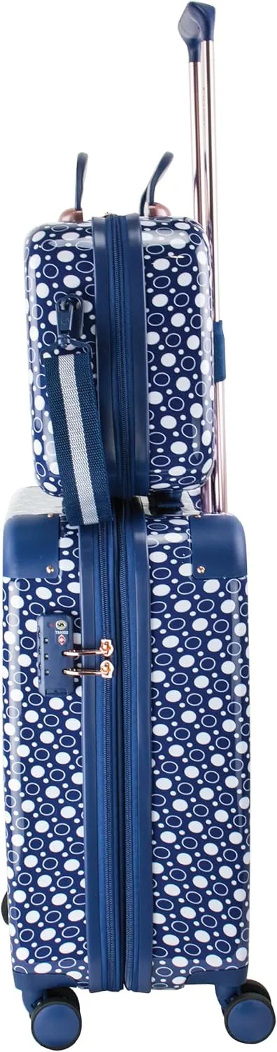 Chariot 2-piece set Hardside Expandable Carry On Luggage With Matching Beauty Case (Dotty)