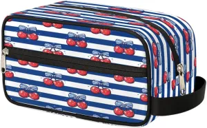Cheeryberry Strips Large Capacity Travel Cosmetic Bag Waterproof Toiletry Bag Cosmetic Makeup Portable Bag with Handle for Travel Gym Camping