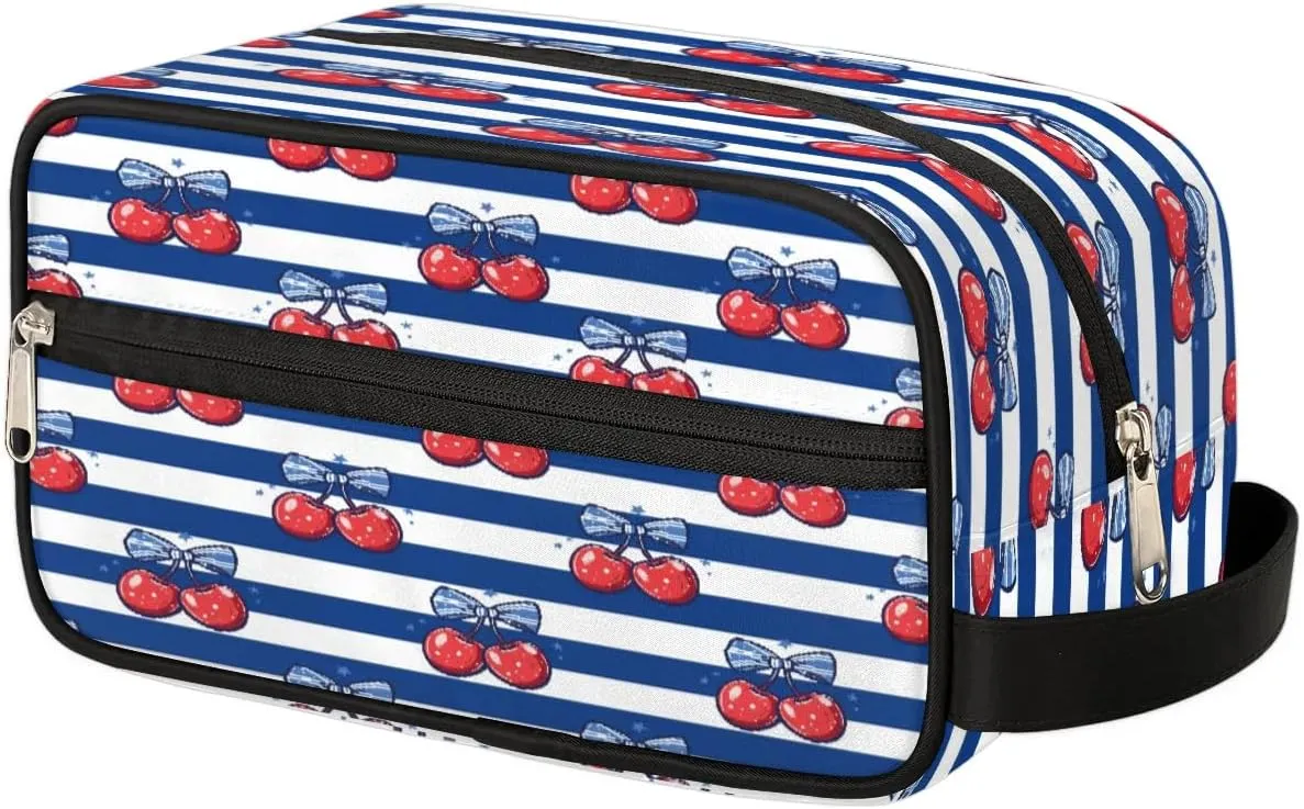 Cheeryberry Strips Large Capacity Travel Cosmetic Bag Waterproof Toiletry Bag Cosmetic Makeup Portable Bag with Handle for Travel Gym Camping