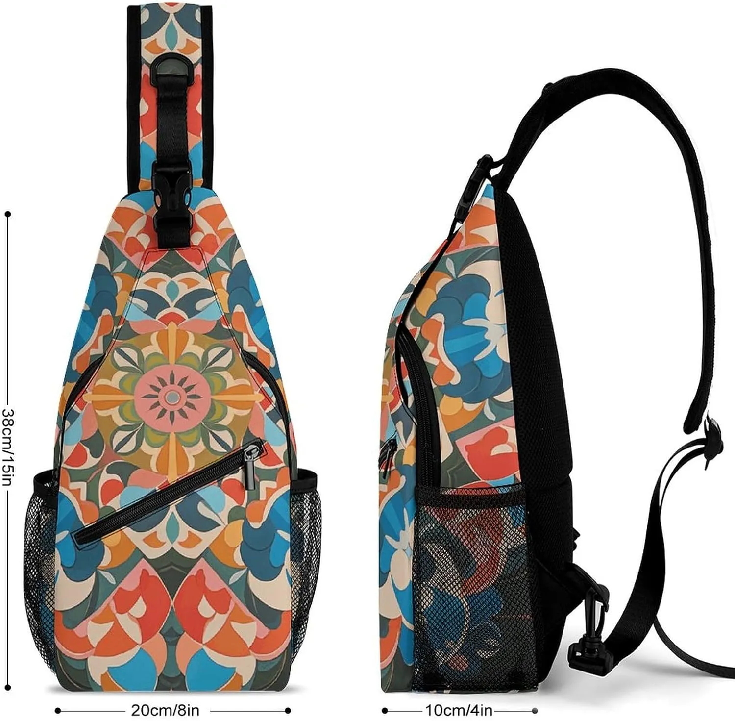 Cherry Blossom Sling Bag Lightweight Crossbody Chest Pack Travel Shoulder Bag with Adjustable Strap