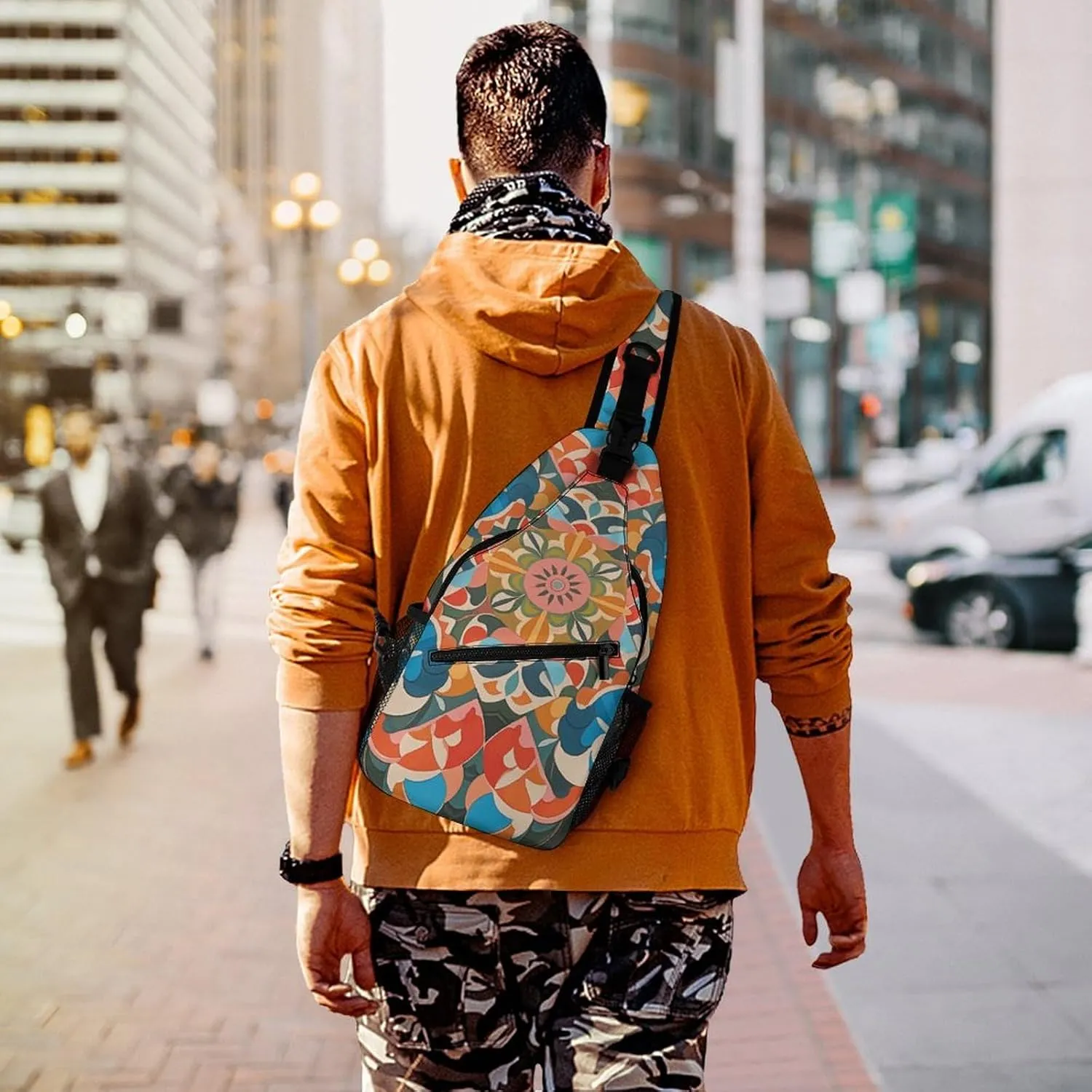 Cherry Blossom Sling Bag Lightweight Crossbody Chest Pack Travel Shoulder Bag with Adjustable Strap