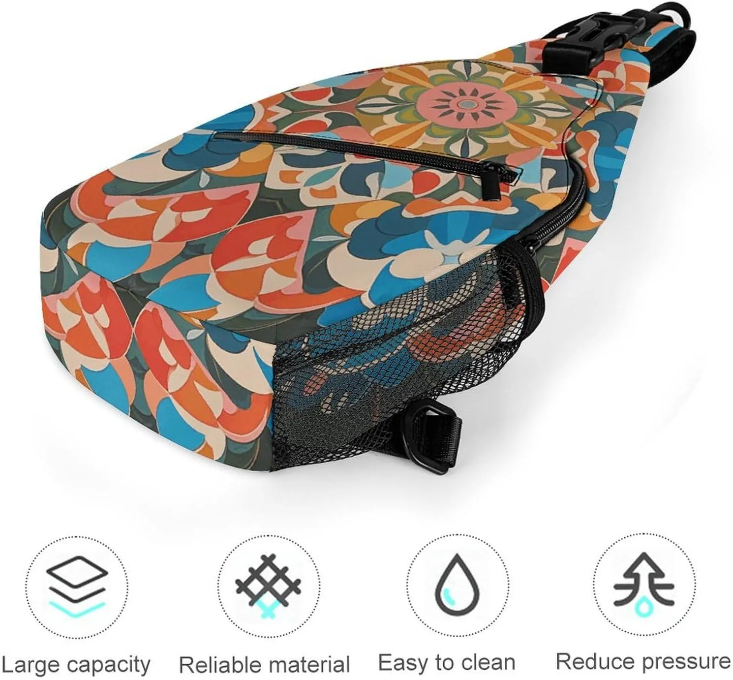 Cherry Blossom Sling Bag Lightweight Crossbody Chest Pack Travel Shoulder Bag with Adjustable Strap