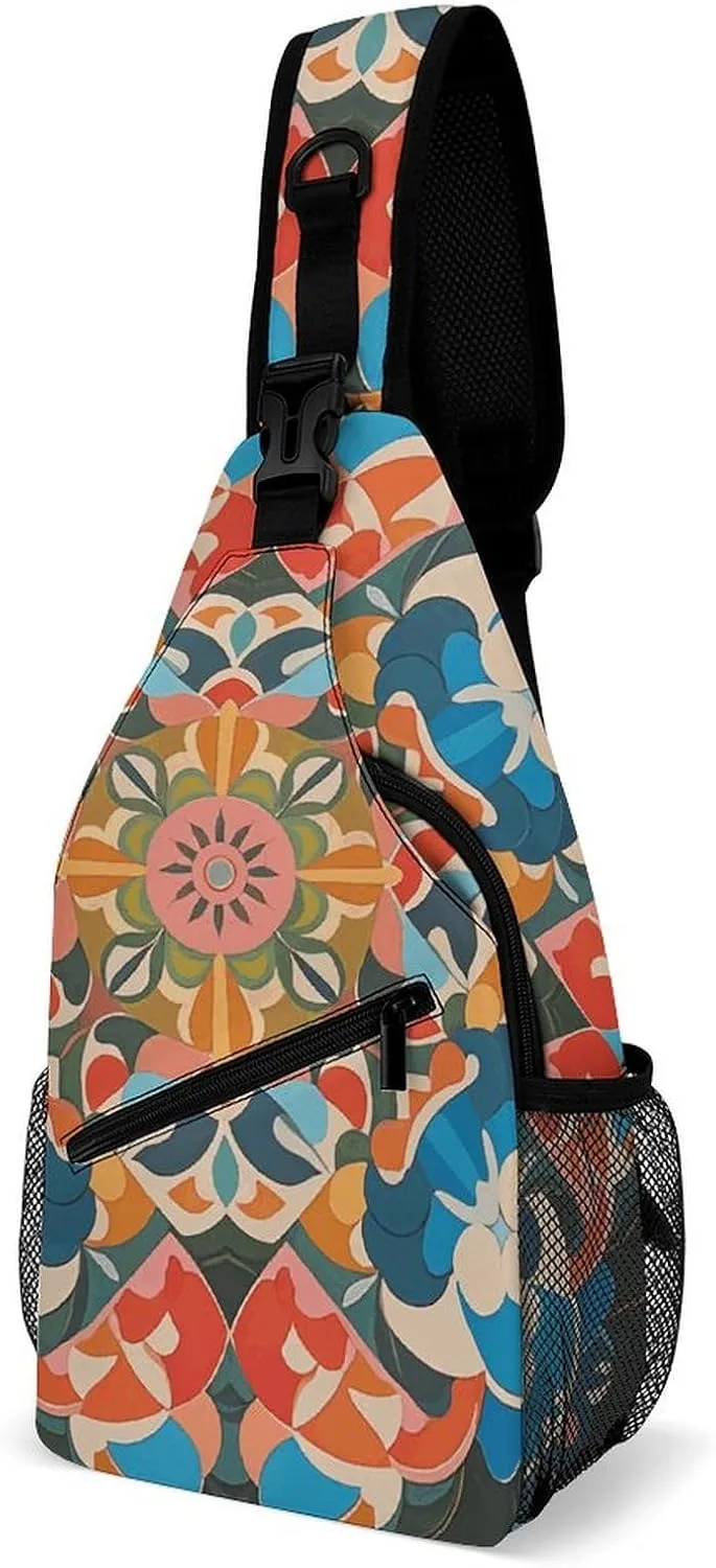 Cherry Blossom Sling Bag Lightweight Crossbody Chest Pack Travel Shoulder Bag with Adjustable Strap