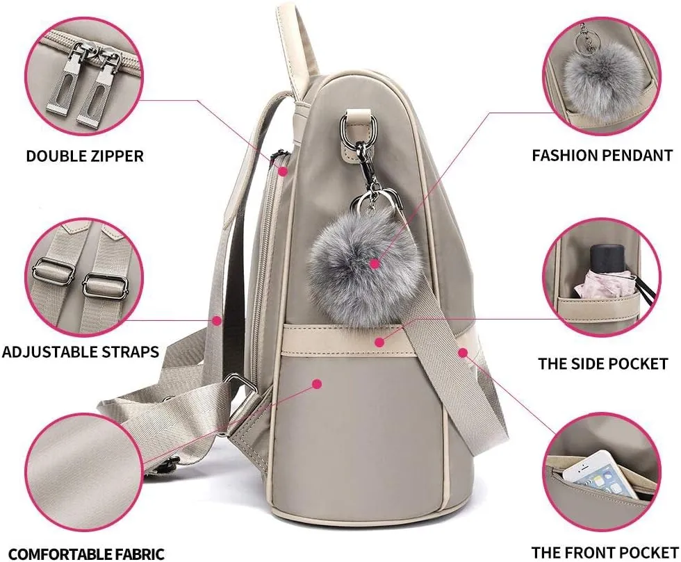 CHERUTY Women Backpack Purse Nylon Anti-theft Fashion Casual Lightweight Travel Shoulder Bag