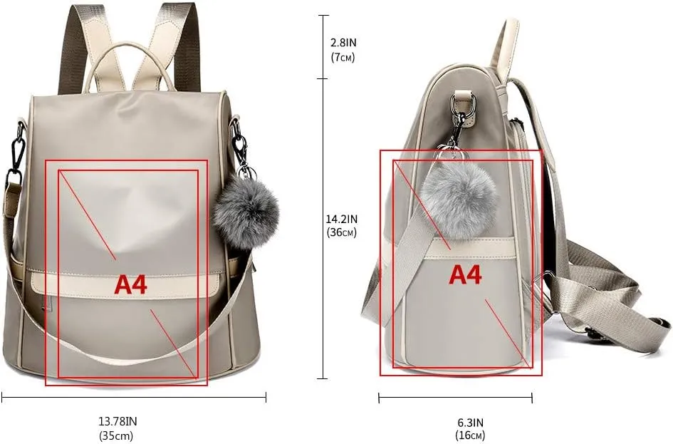 CHERUTY Women Backpack Purse Nylon Anti-theft Fashion Casual Lightweight Travel Shoulder Bag