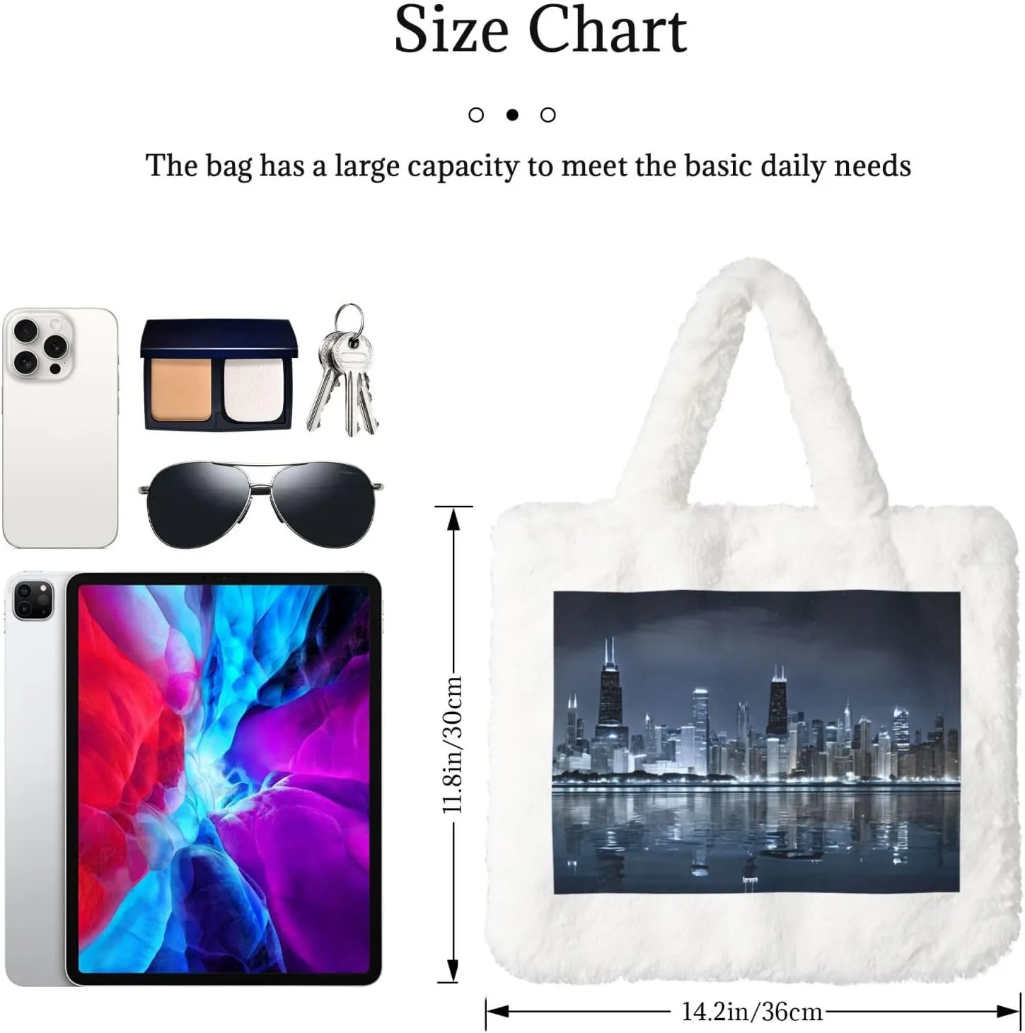 Chicago Reflected Plush Handbag, Comfortable Touch, Stylish And Compact, Suitable For Daily Travel
