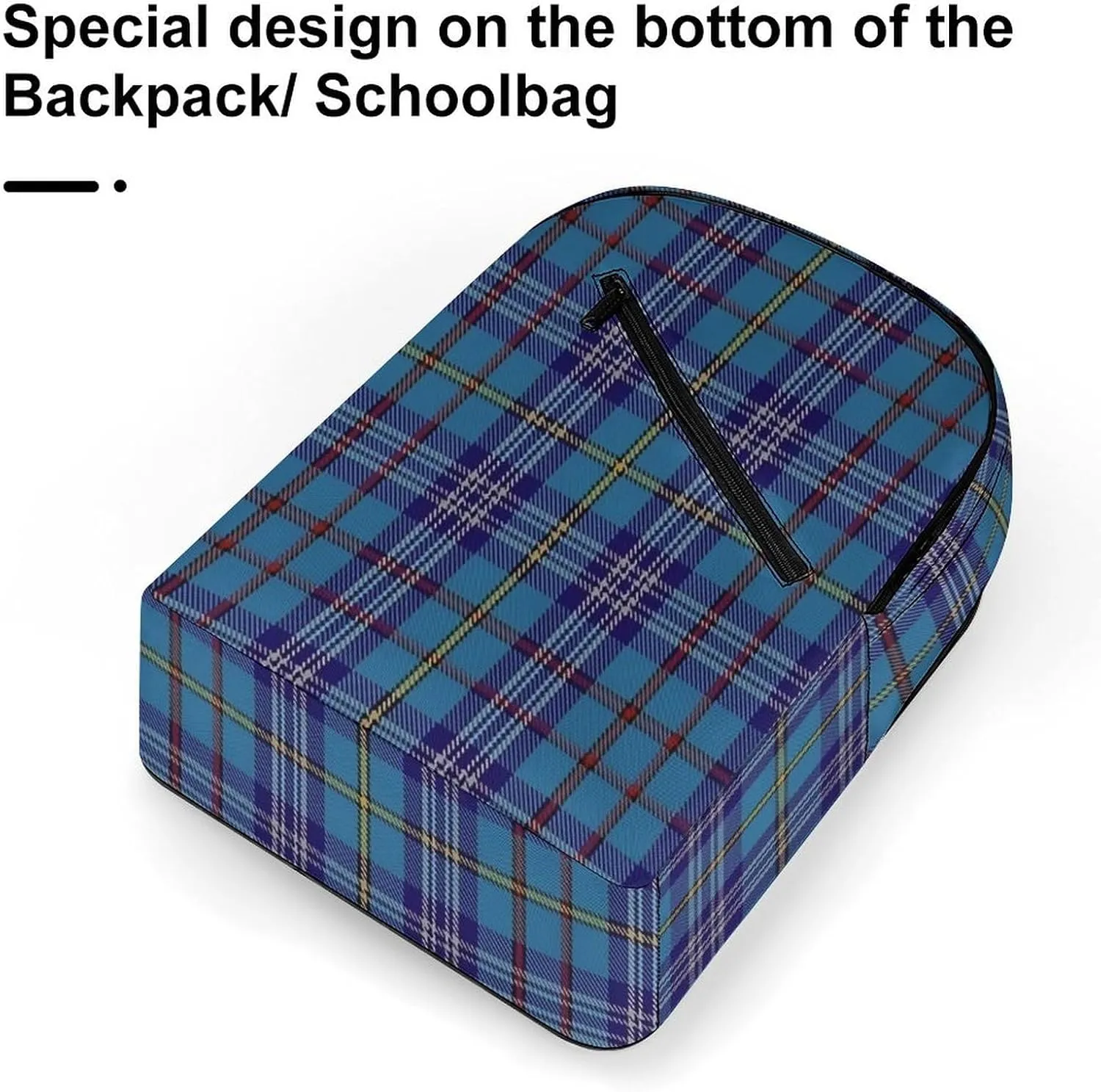 Citadel Military Academy Tartan Large Capacity High-end Fashionable Three-layer Half Full Print Backpack Unisex