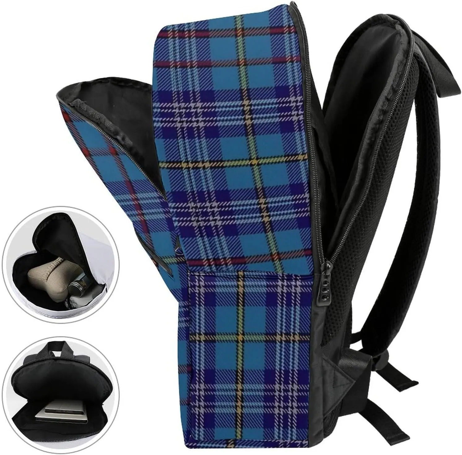Citadel Military Academy Tartan Large Capacity High-end Fashionable Three-layer Half Full Print Backpack Unisex