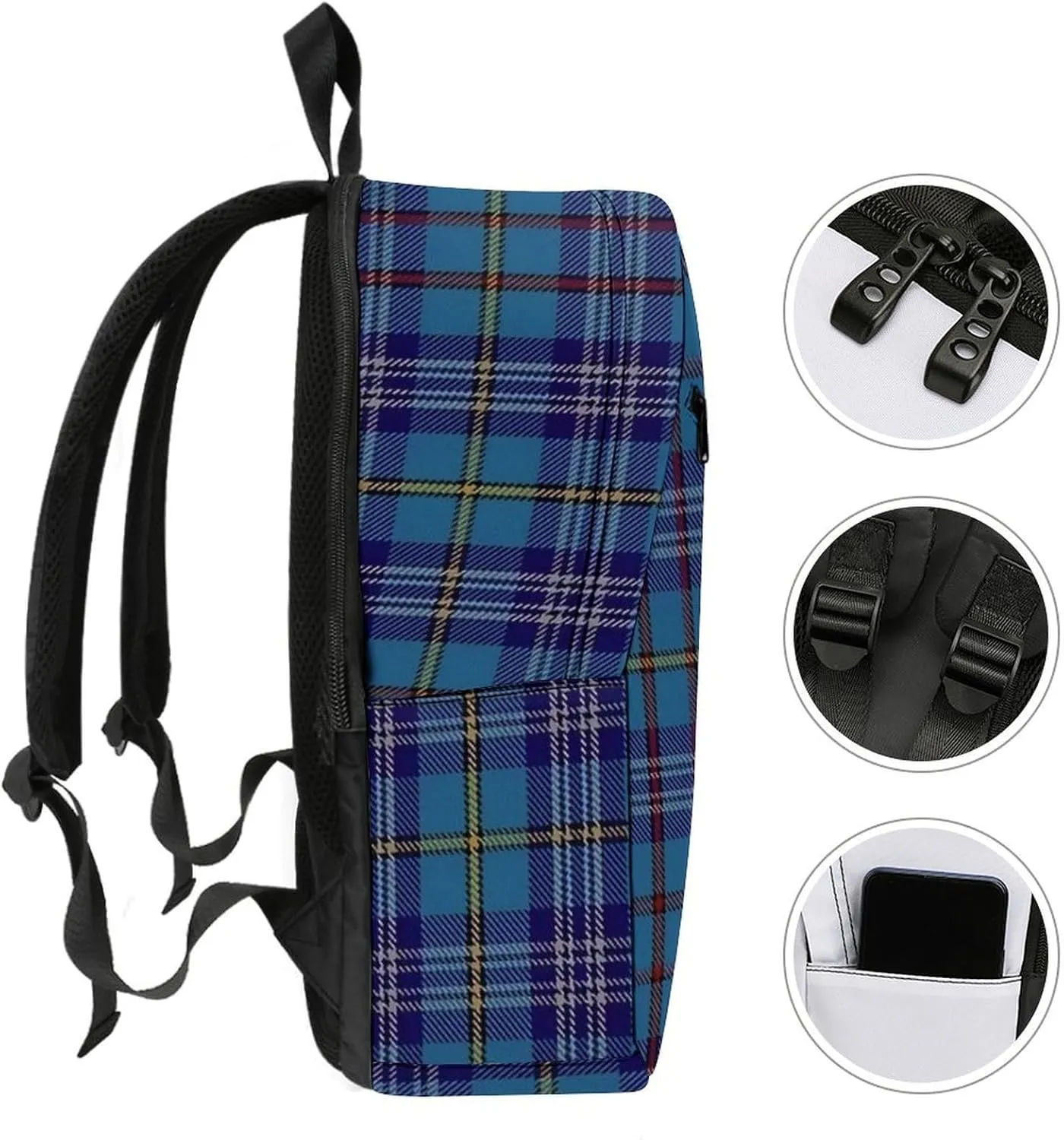 Citadel Military Academy Tartan Large Capacity High-end Fashionable Three-layer Half Full Print Backpack Unisex