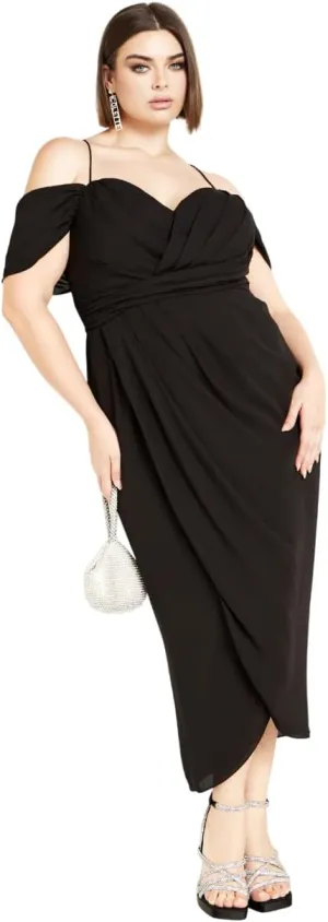 City Chic Women's Plus Size Maxi Dress - Entwine Tulip Drape