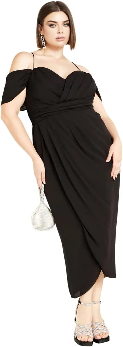 City Chic Women's Plus Size Maxi Dress - Entwine Tulip Drape