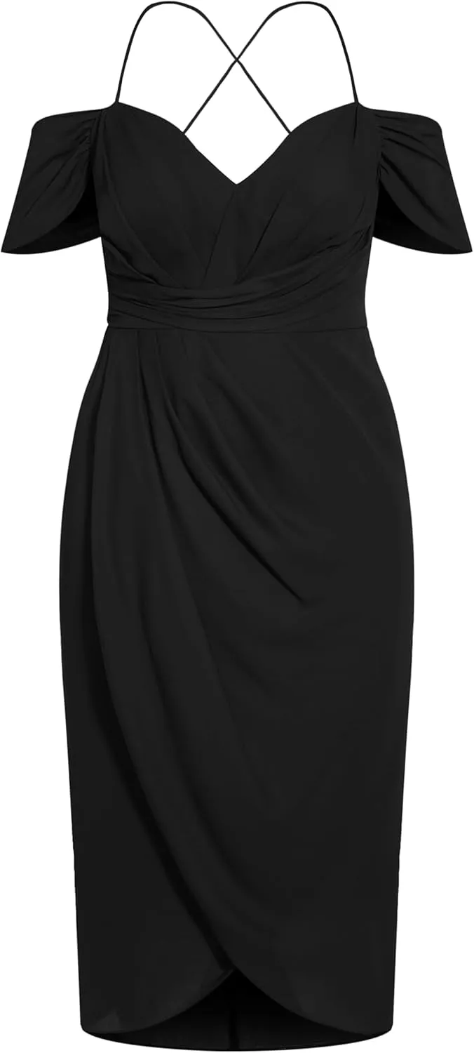 City Chic Women's Plus Size Maxi Dress - Entwine Tulip Drape