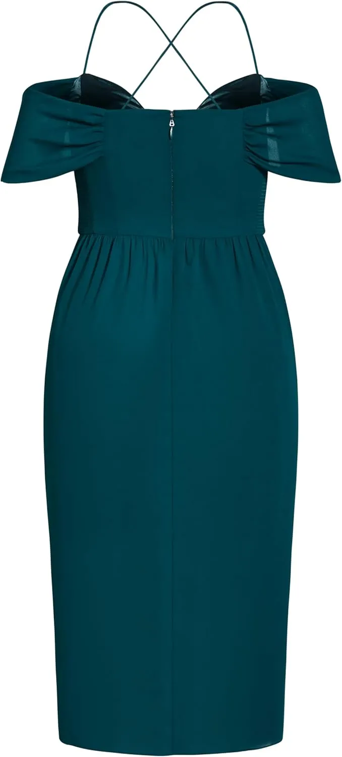 City Chic Women's Plus Size Maxi Dress - Entwine Tulip Drape