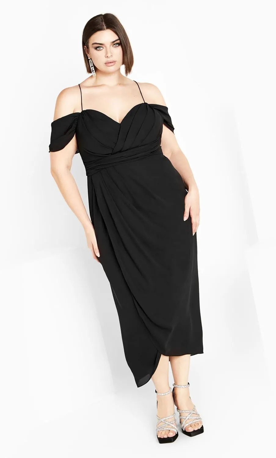 City Chic Women's Plus Size Maxi Dress - Entwine Tulip Drape
