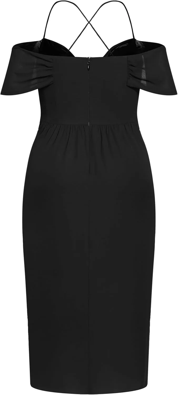 City Chic Women's Plus Size Maxi Dress - Entwine Tulip Drape