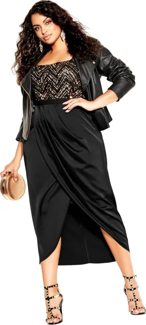 City Chic Women's Plus Size Sequin Bodice Dress