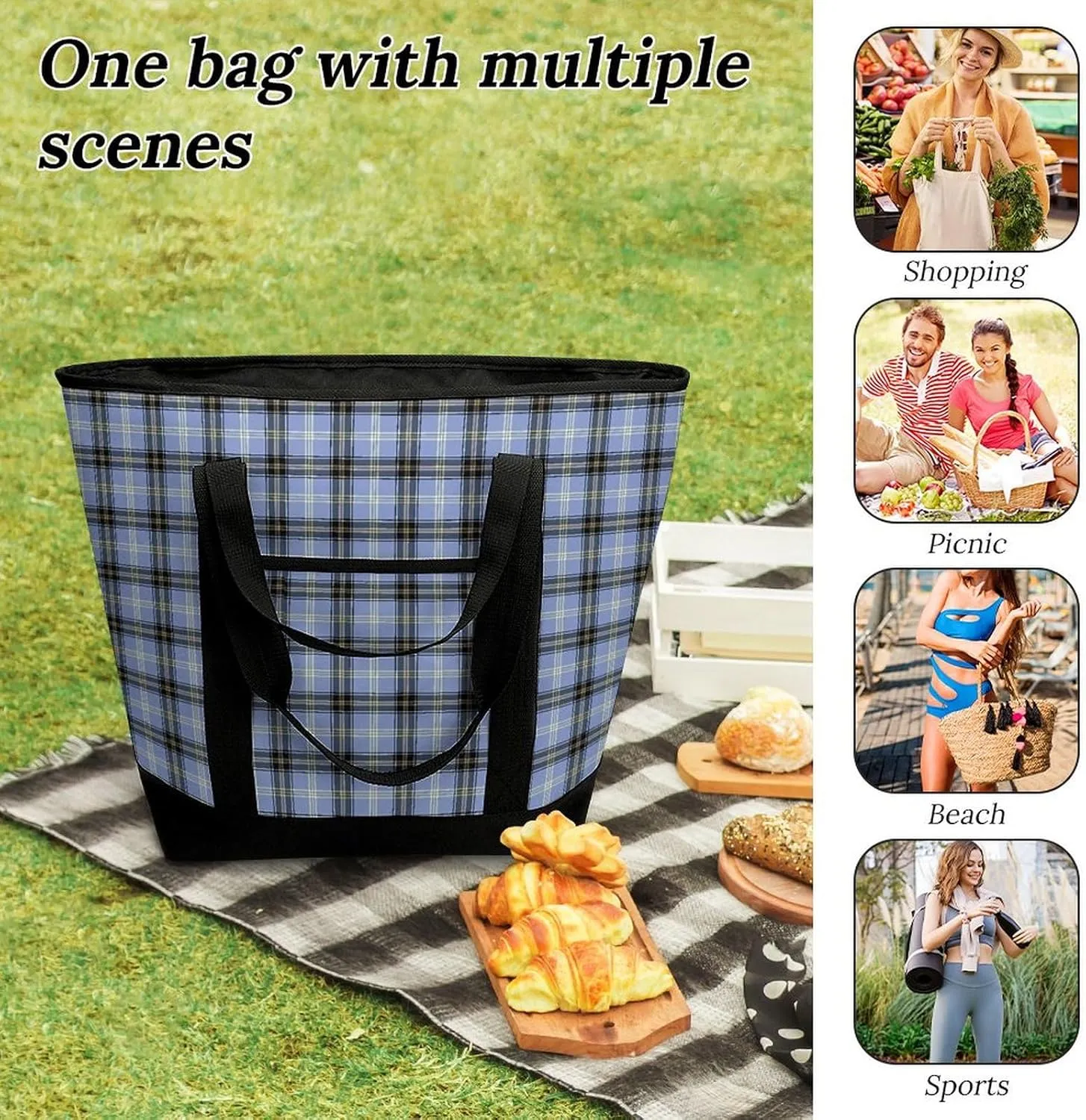 Clan Ferguson Tartan Fashionable Large Capacity Insulated Shopping Bag