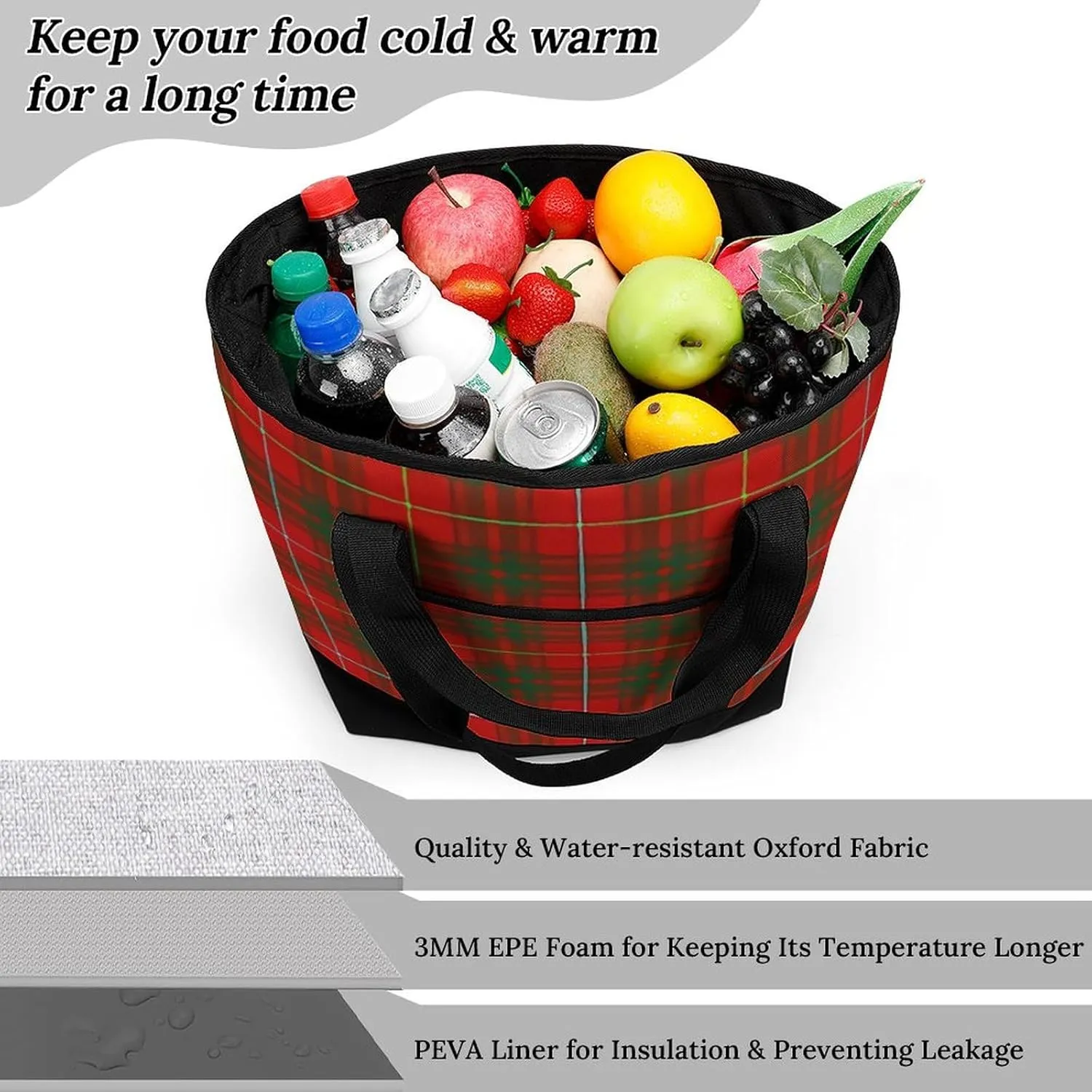 Clan Ferguson Tartan Fashionable Large Capacity Insulated Shopping Bag