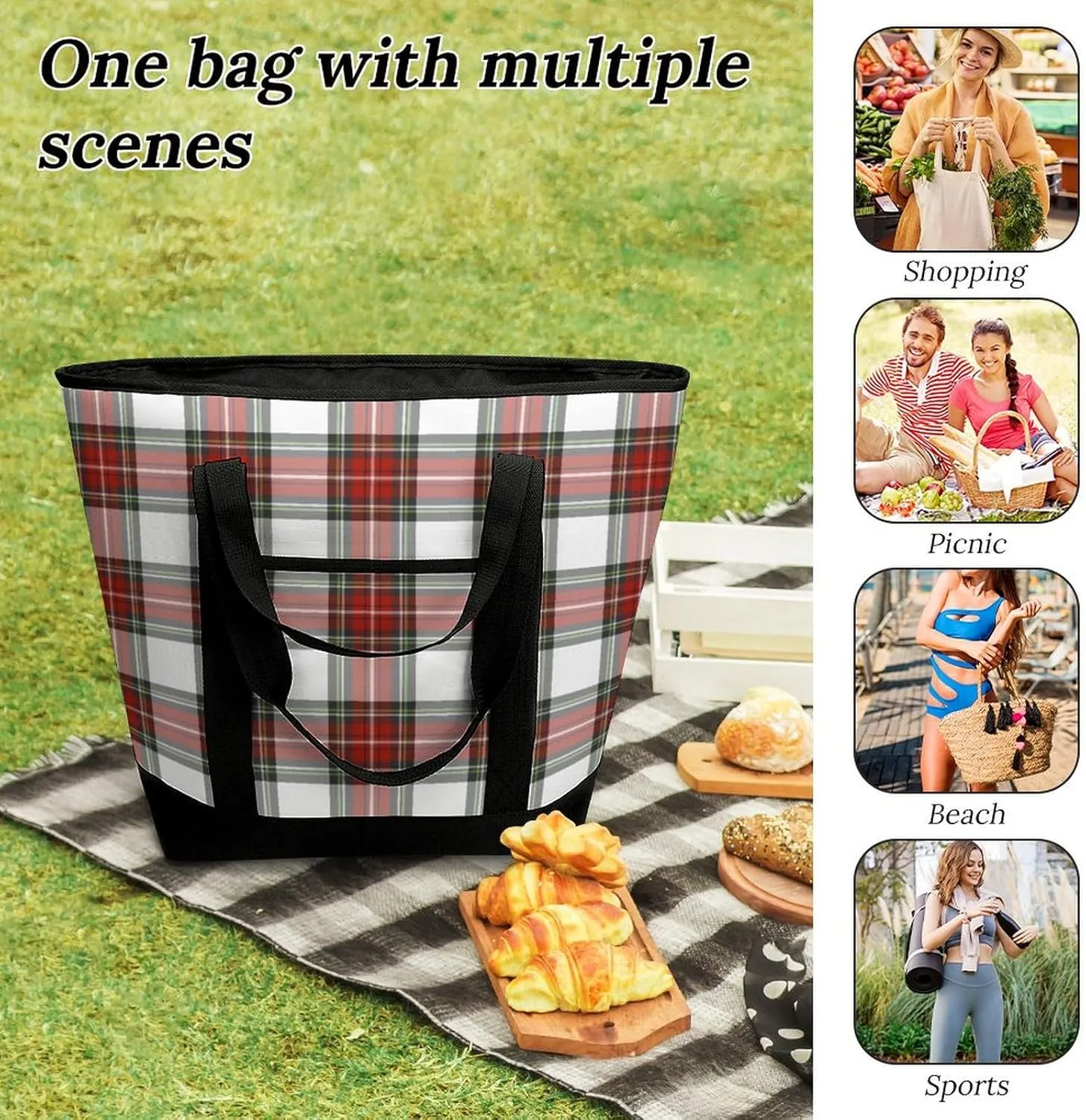 Clan Ferguson Tartan Fashionable Large Capacity Insulated Shopping Bag