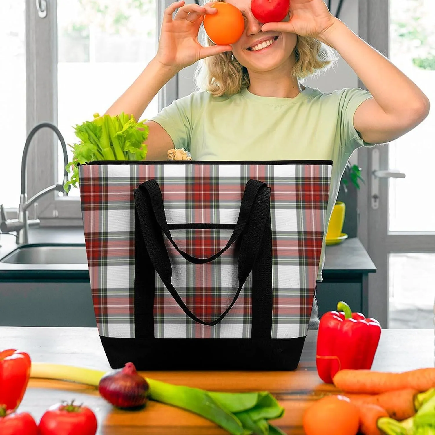 Clan Ferguson Tartan Fashionable Large Capacity Insulated Shopping Bag