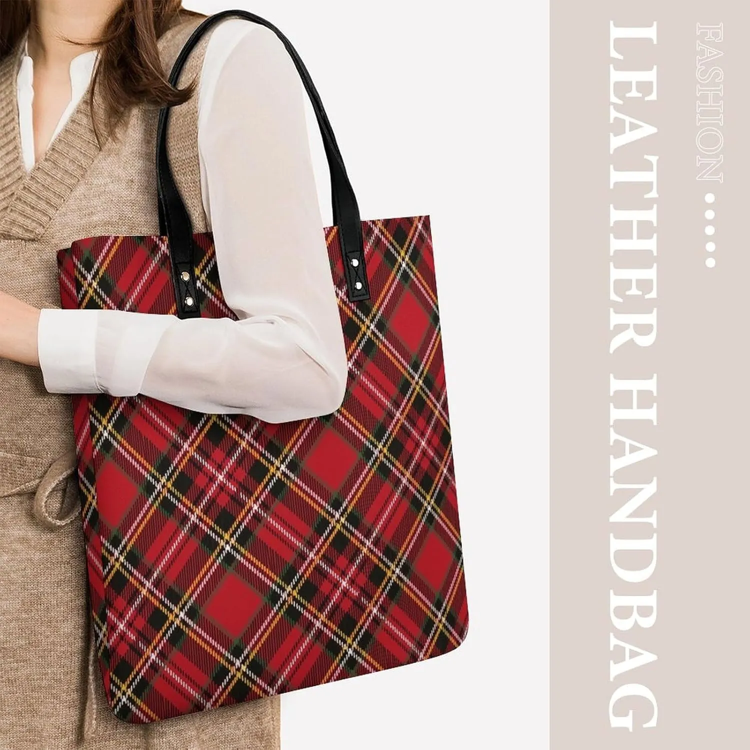 Clan MacArthur Arthur Fashionable All Printed Leather Handbag Unisex